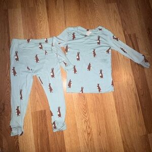 kate quinn Light Blue Bunny Print Pajama Set